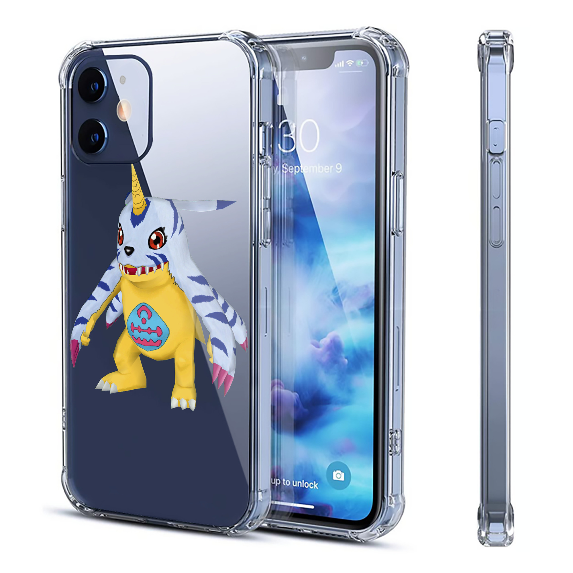 （画像用） Digimon デジタルモンスター/デジモン 【iPhone 12シリーズ対応】透明スマホケース（クリアソフトケース）